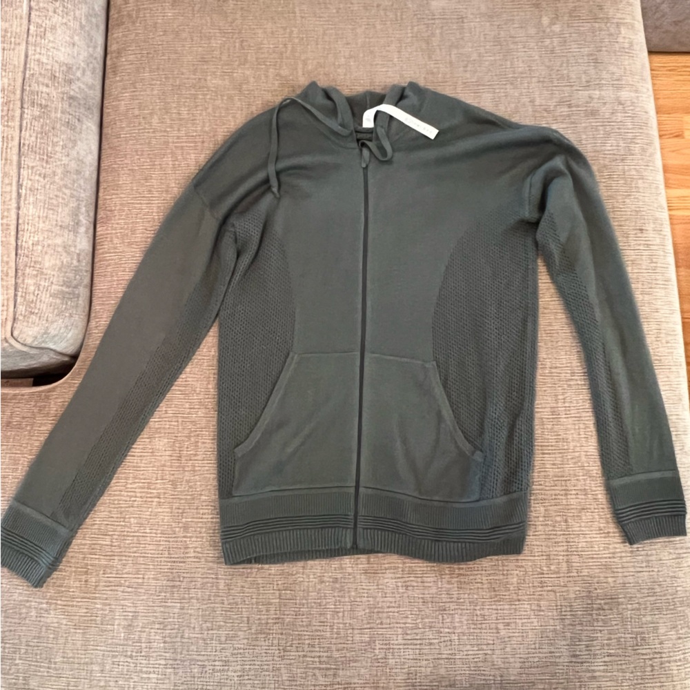 women’s lululemon  Olive Green Zip-Up Knit Sweater Hoodie